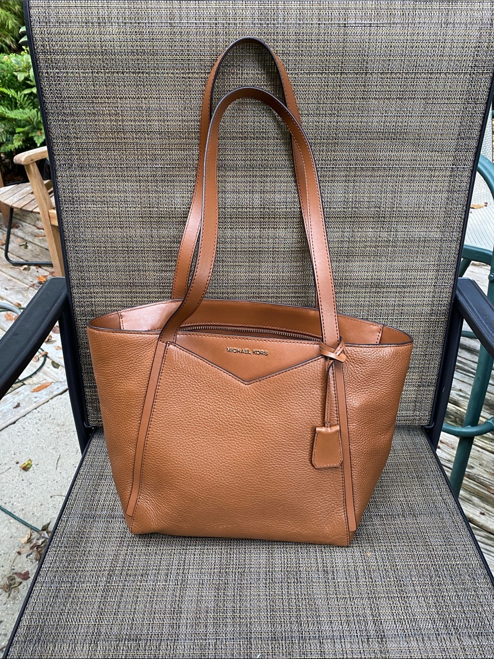 Michael Kors Cognac Pebbled Leather Tote